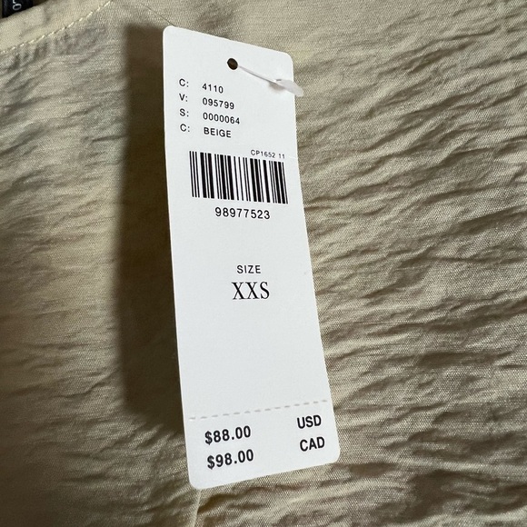 Anthropologie Tan Pleated Smocked Blouse - Picture 3 of 9